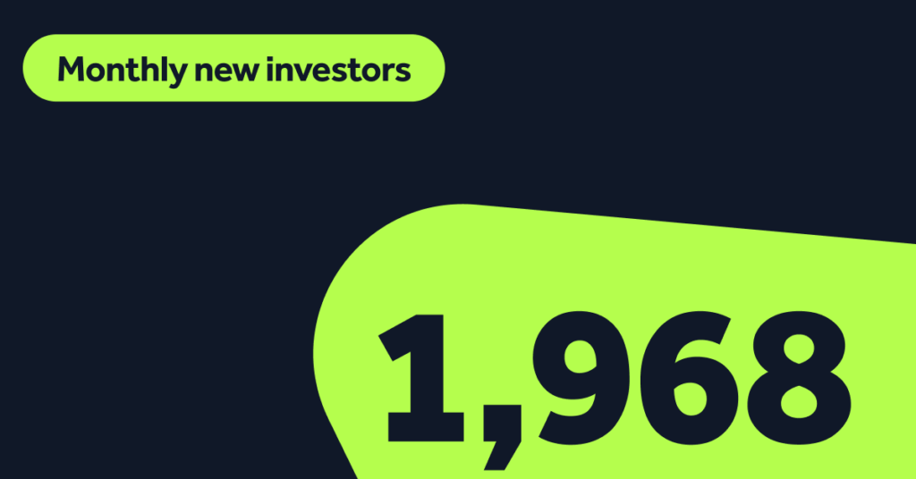 Monthly new investor stats